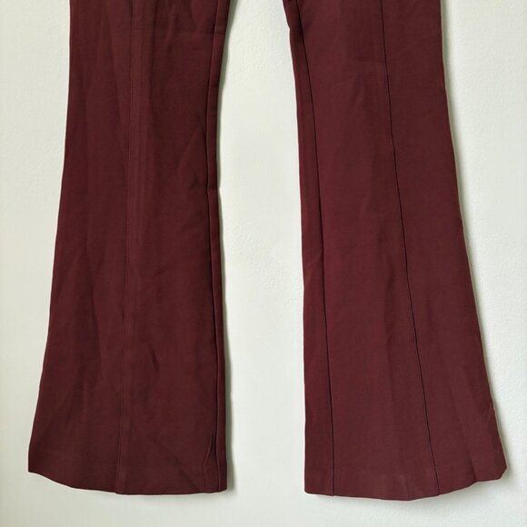 Veronica Beard Azariah Stretch Crepe Flare-Leg High-Rise Trousers Pants 6 Maroon - Picture 5 of 13